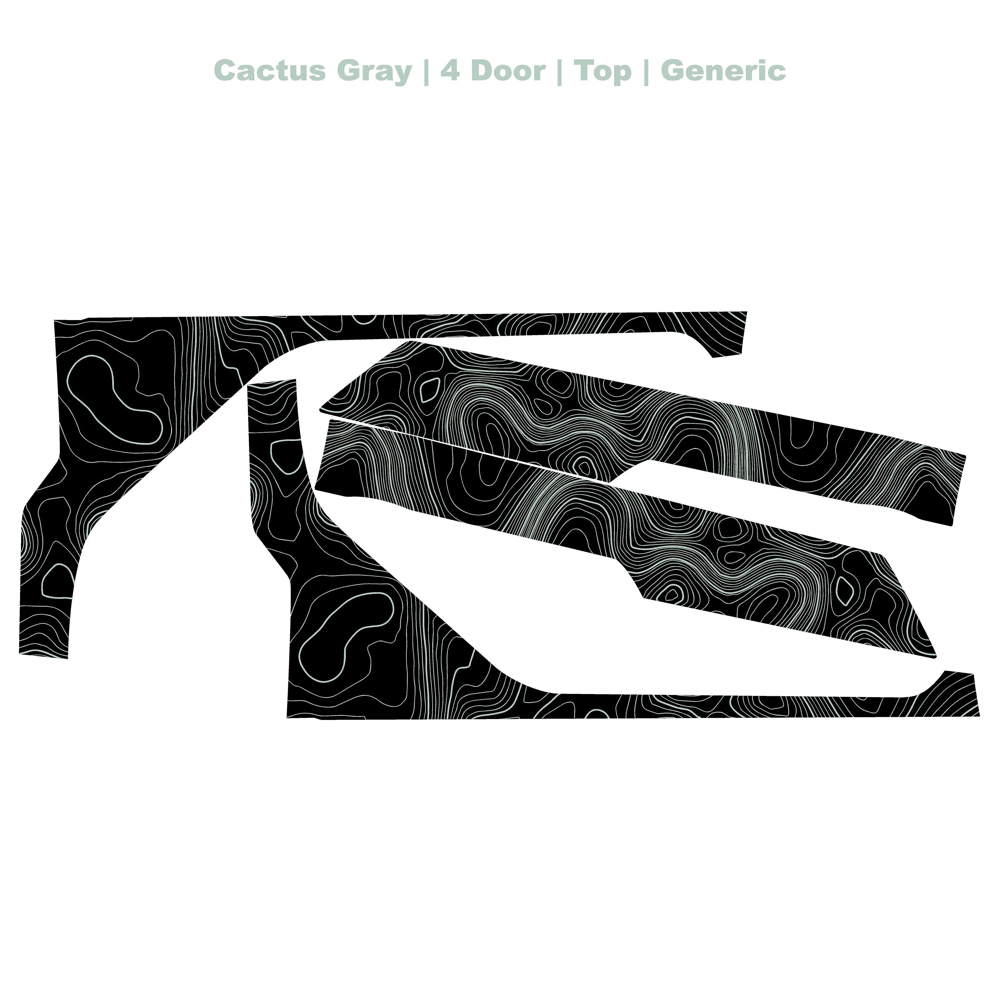 Topographic Upper Door Overlay Kit (Printed Series) - 2021+ Bronco 4 Door StickerFab