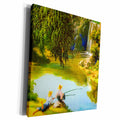 3dRose Vintage Good Ol Days at the Fishing Hole Americana - Museum Grade Canvas Wrap (cw_269814) 3dRose
