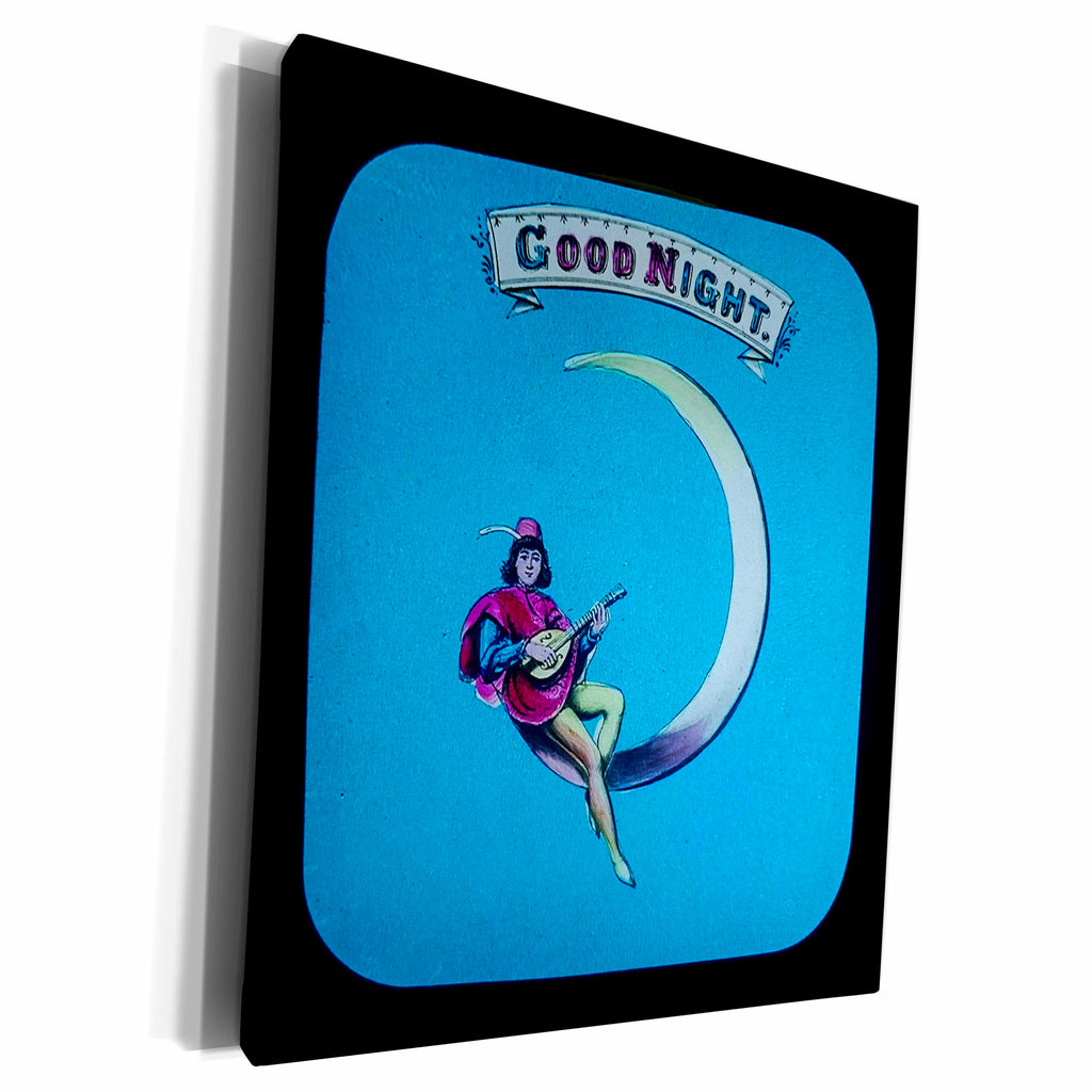 3dRose Vintage Magic Lantern Slide Good Night Medieval... - Museum Grade Canvas Wrap (cw-359068) 3dRose