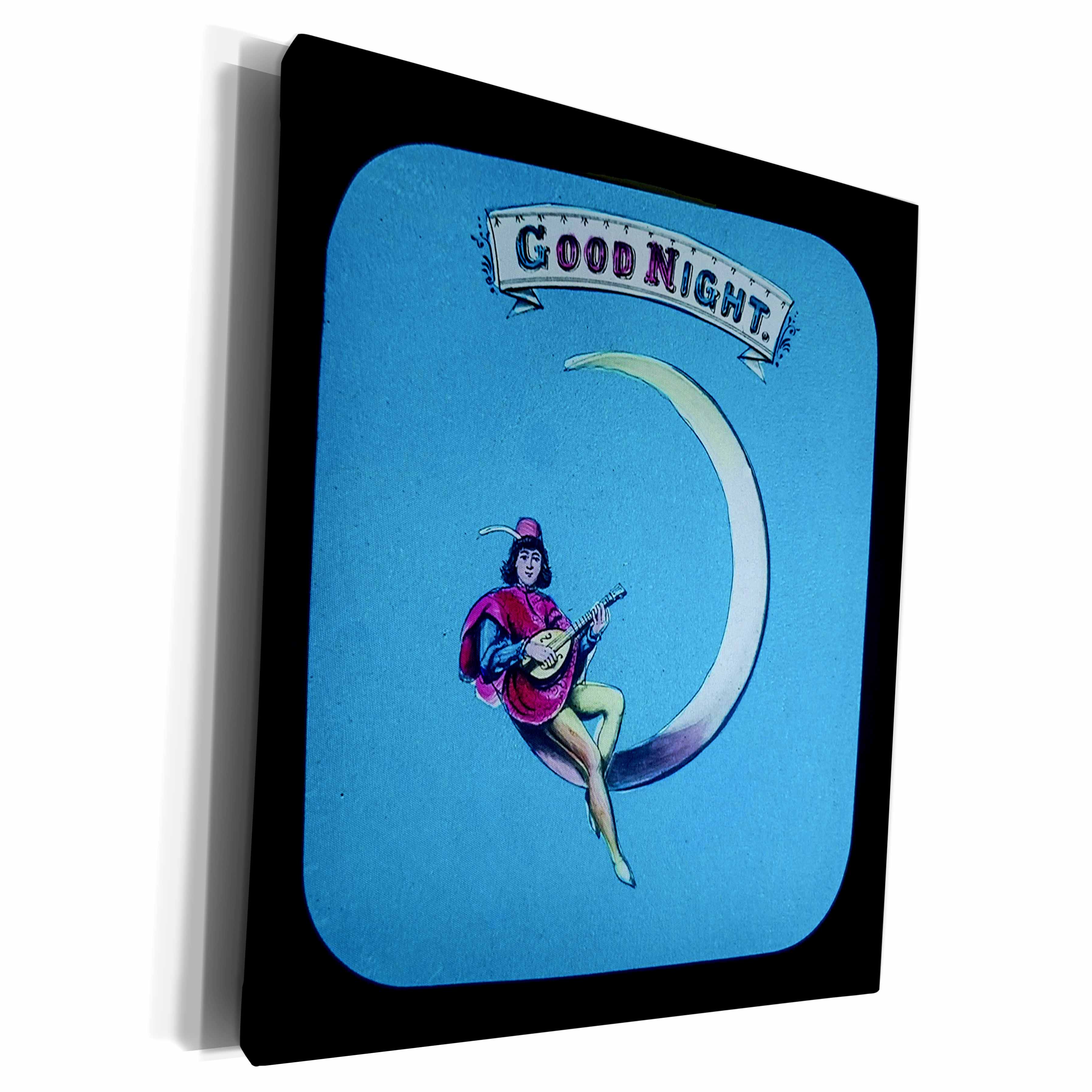 3dRose Vintage Magic Lantern Slide Good Night Medieval... - Museum Grade Canvas Wrap (cw-359068) 3dRose