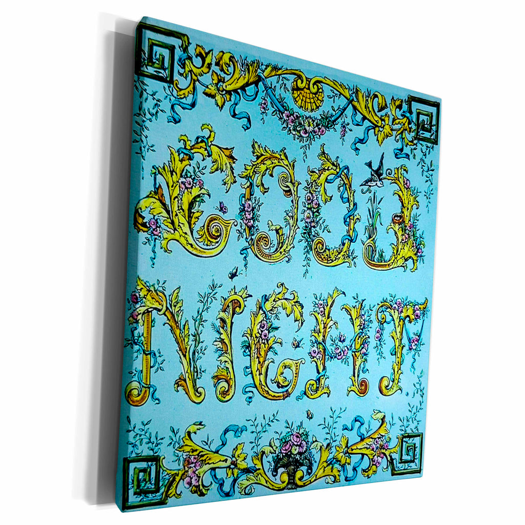 3dRose Vintage Good Night Magic Lantern Slide - Museum Grade Canvas Wrap (cw-359069) 3dRose