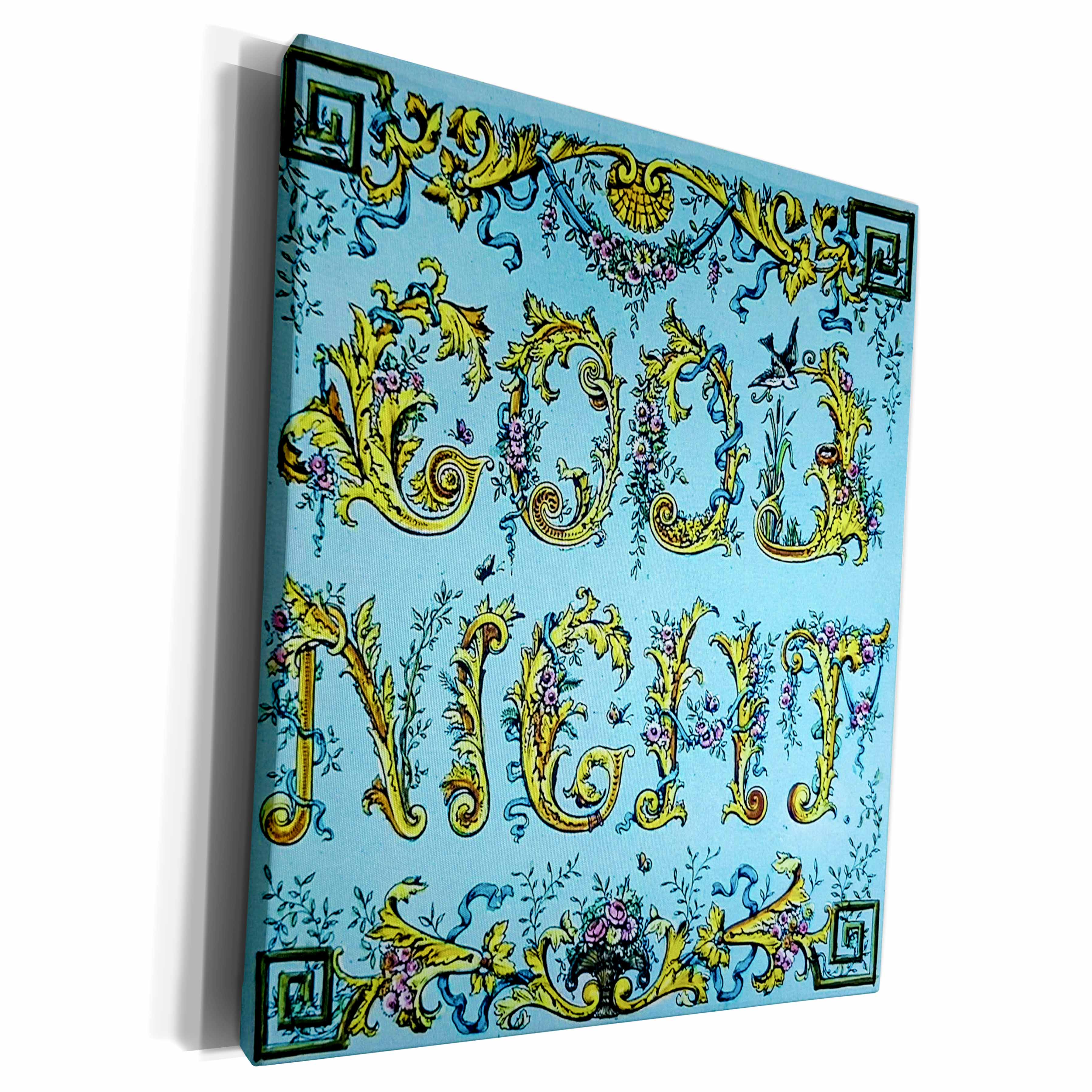 3dRose Vintage Good Night Magic Lantern Slide - Museum Grade Canvas Wrap (cw-359069) 3dRose