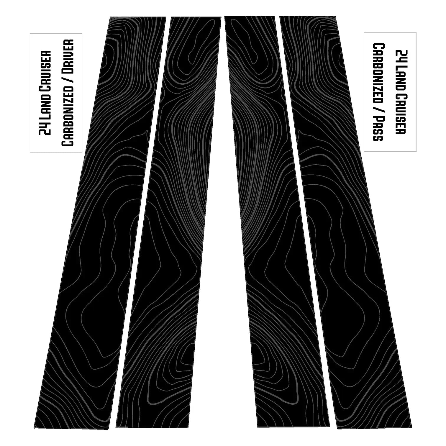 Topographic B Pillar Overlays - 2024+ Land Cruiser / GX 550 StickerFab