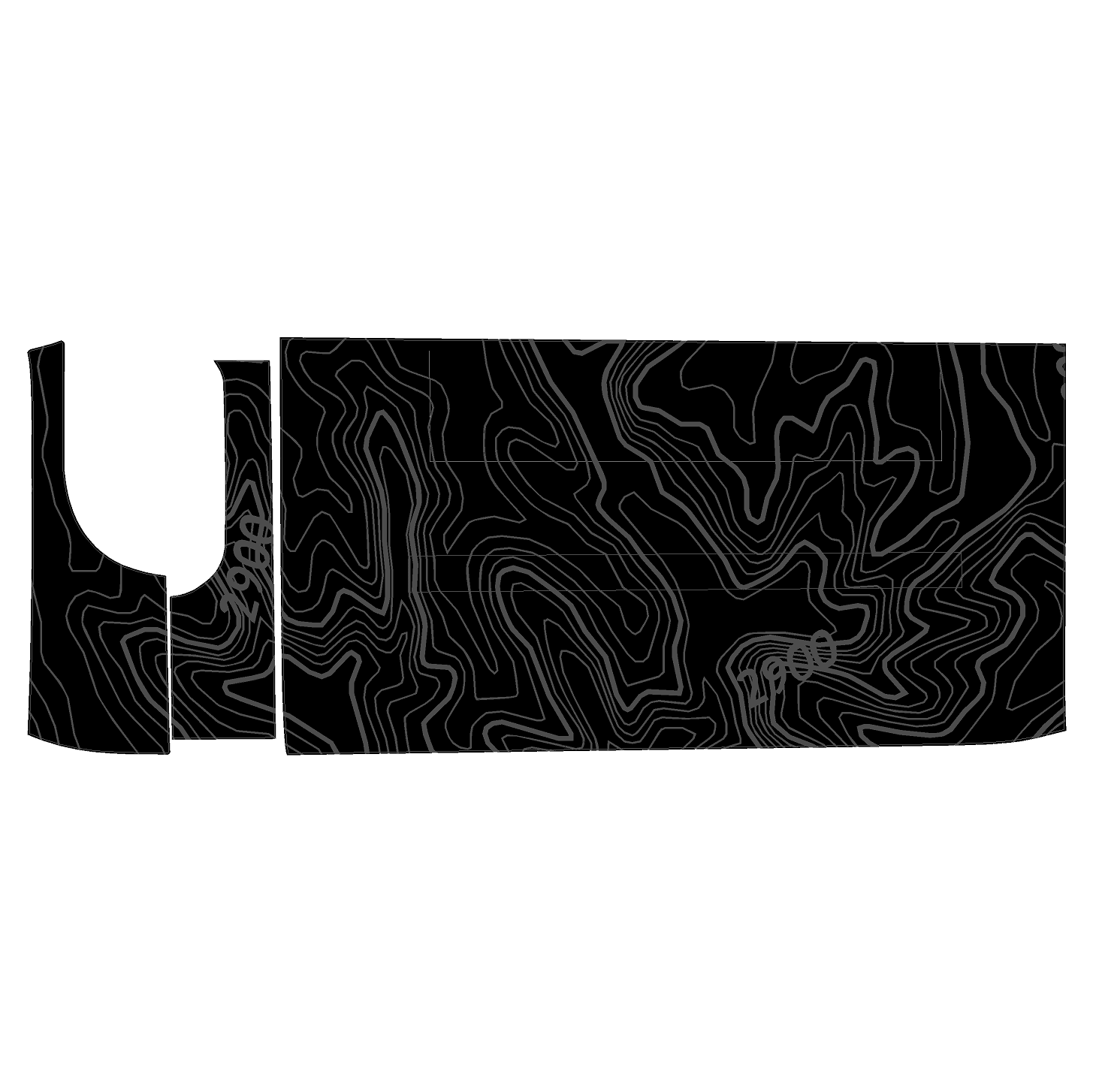 Topo 3 Piece Dash Kit (Printed Series) - 2021+ Bronco StickerFab