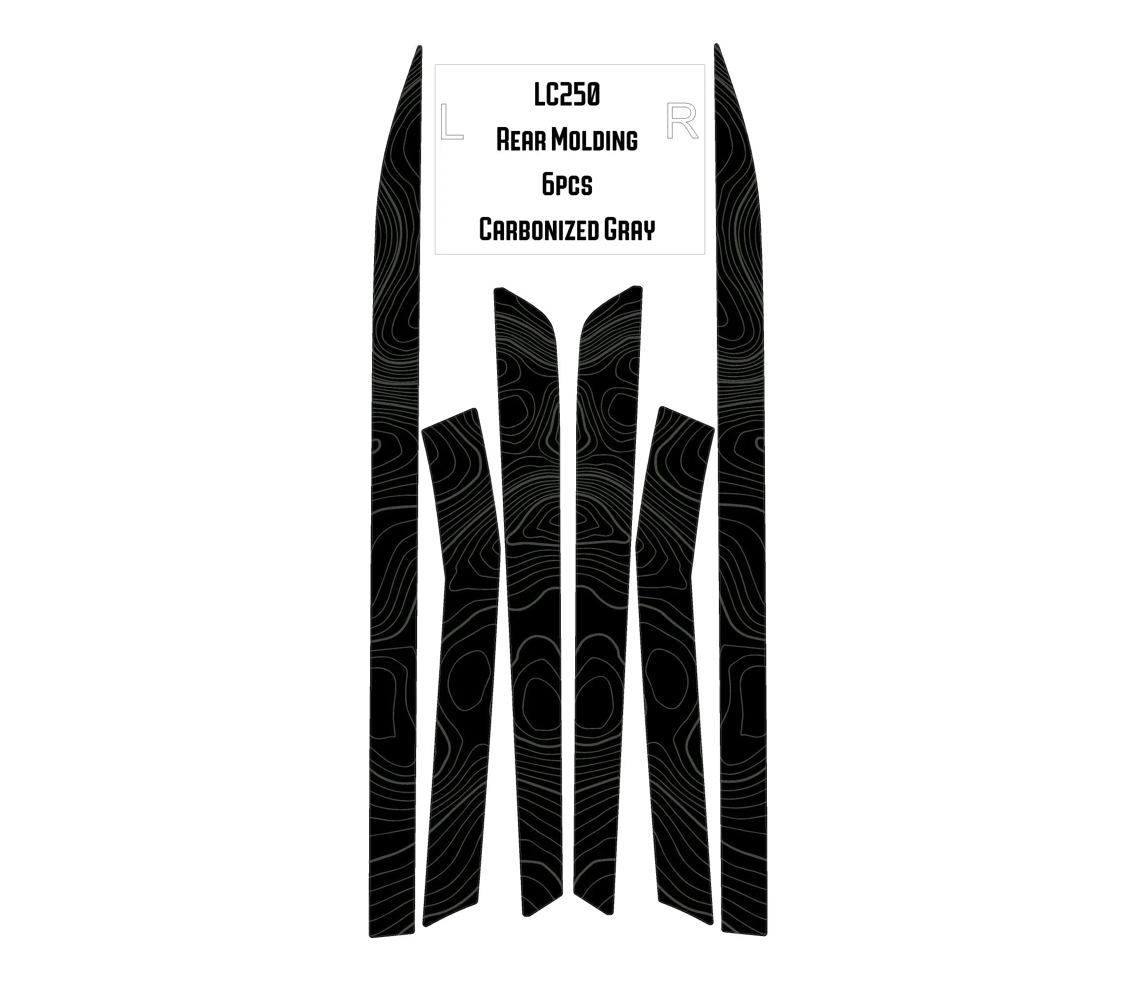 Topographic Rear Trim Overlays (6pcs) - 2024+ Land Cruiser / GX 550 StickerFab