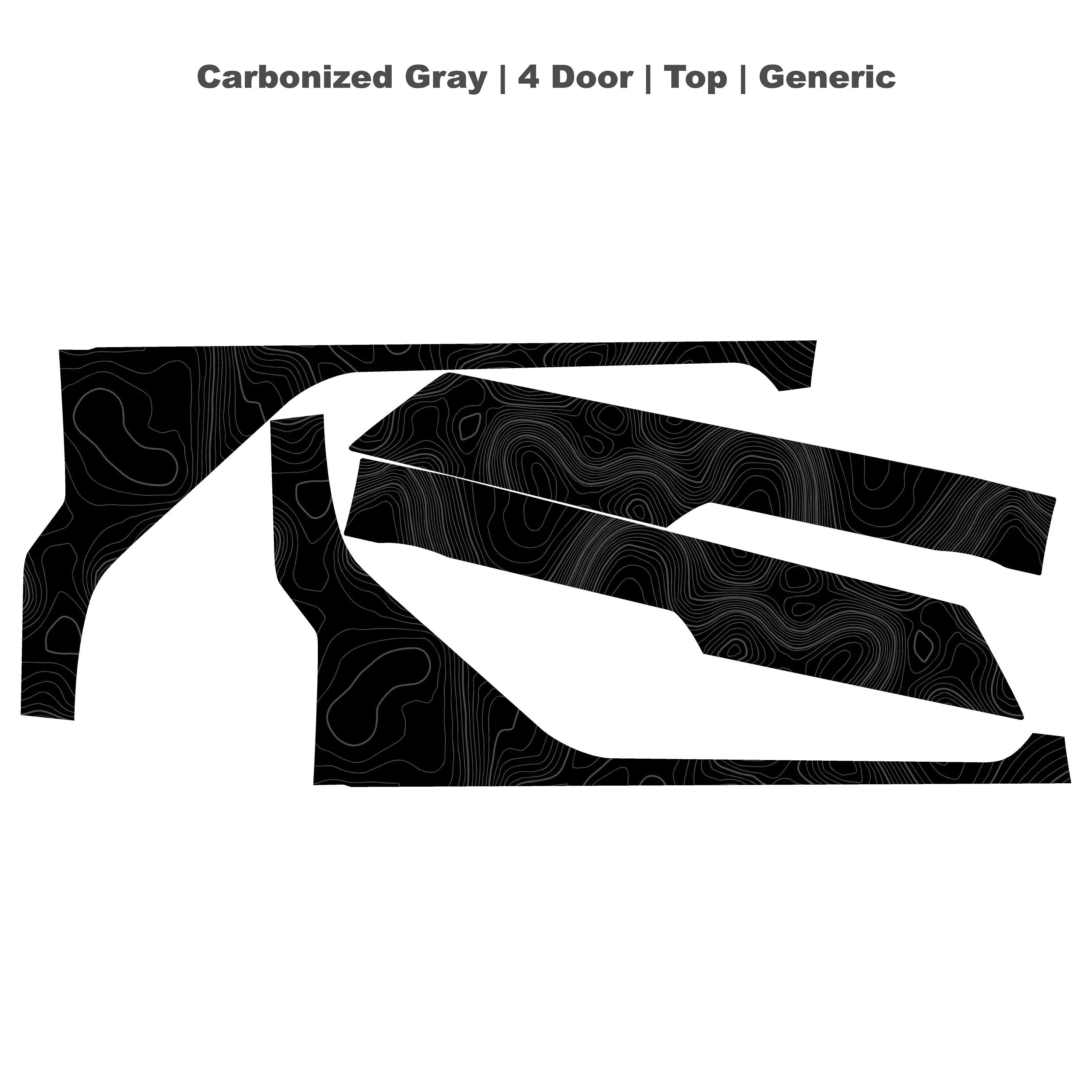 Topographic Upper Door Overlay Kit (Printed Series) - 2021+ Bronco 4 Door StickerFab
