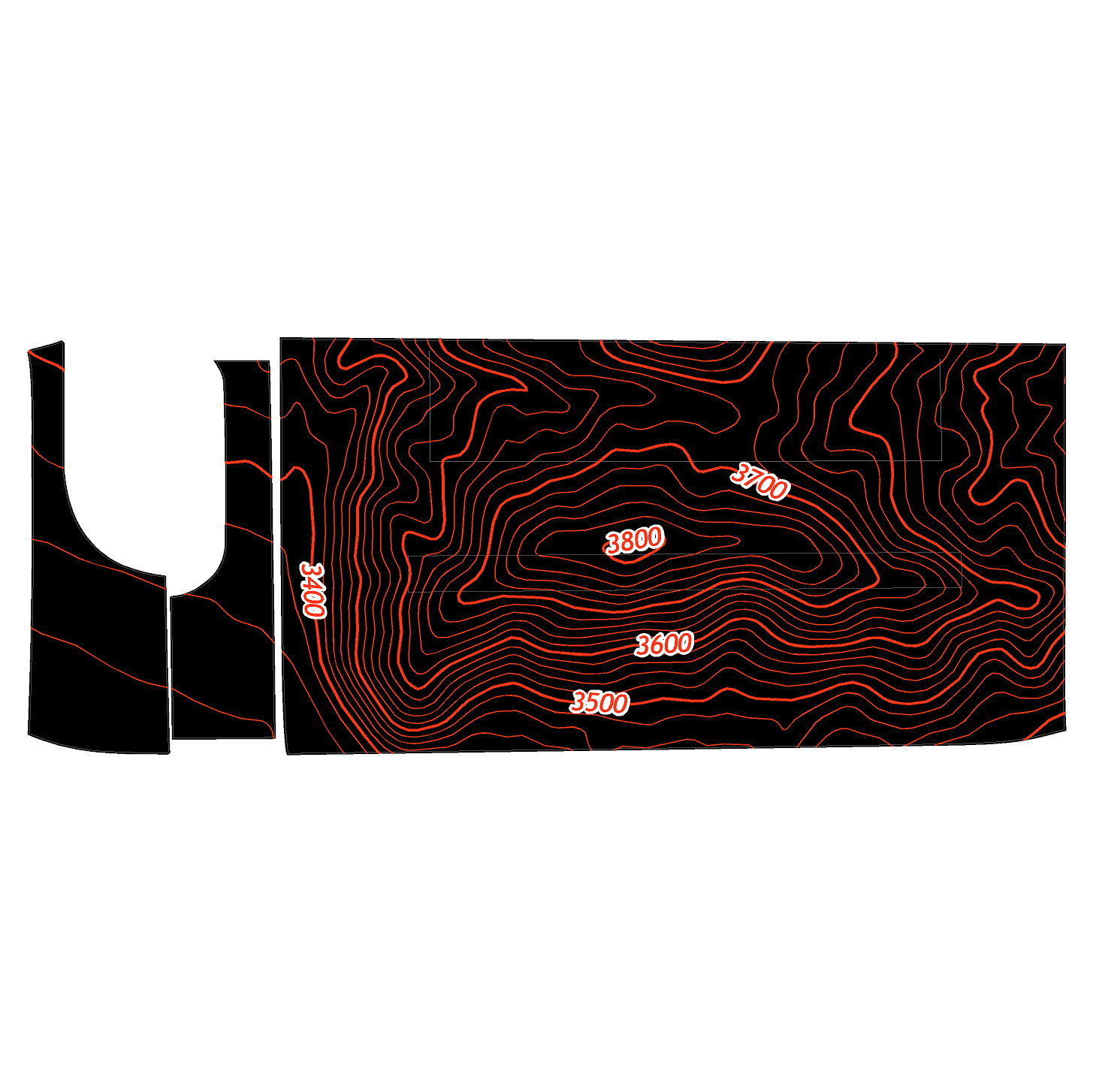 Topo 3 Piece Dash Kit (Printed Series) - 2021+ Bronco StickerFab