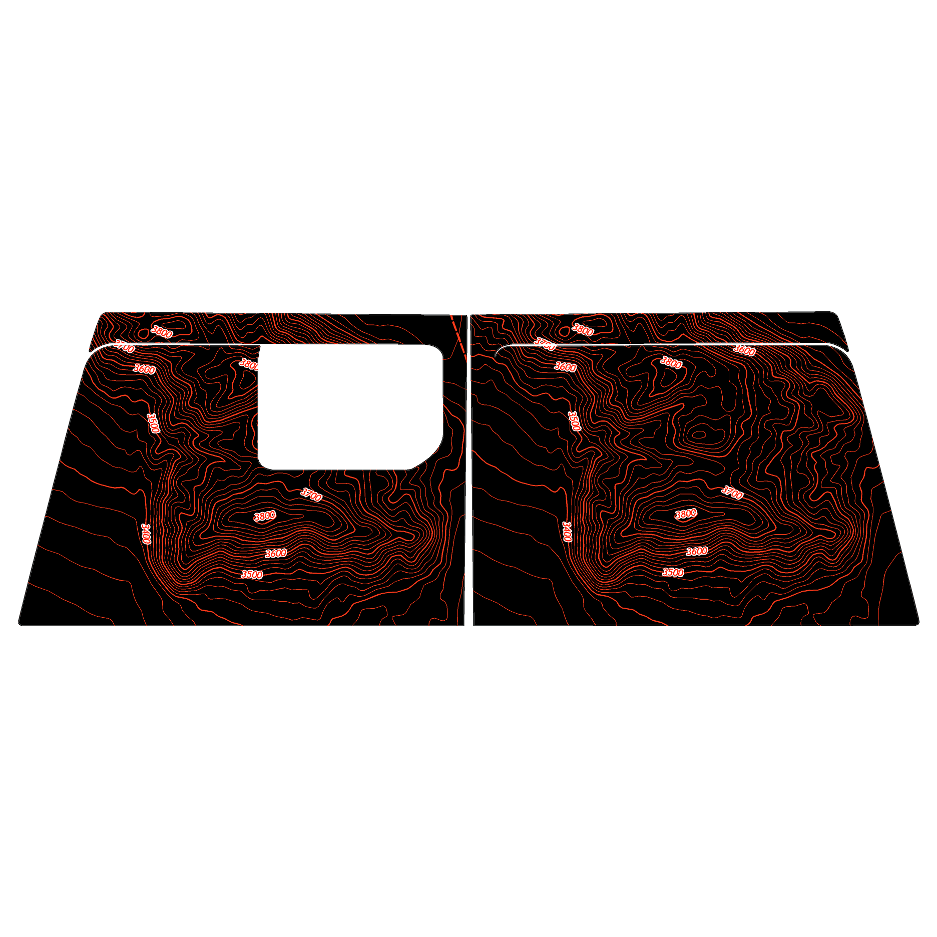 Topo Cargo Area Overlay Kit Part 1 (Printed Series) - 2021+ Bronco 4 Door StickerFab