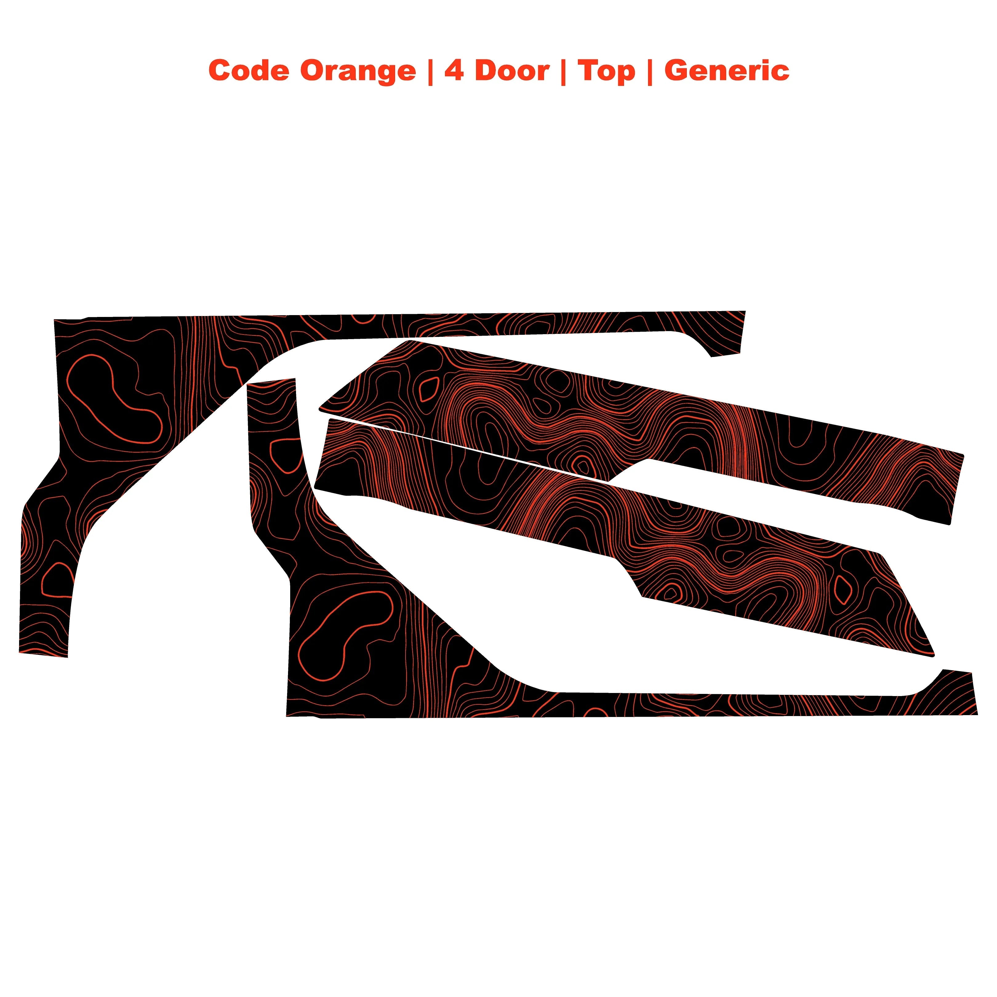 Topographic Upper Door Overlay Kit (Printed Series) - 2021+ Bronco 4 Door StickerFab