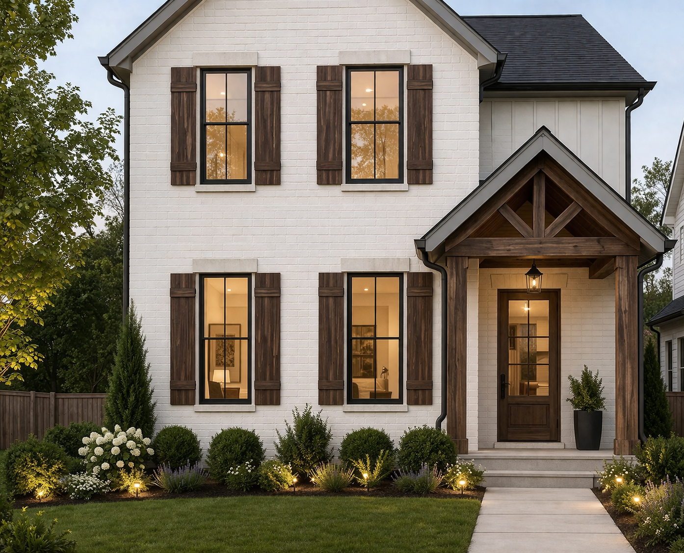 Traditional Board & Batten Exterior Wood Shutters - Cedar - Set of 2 Dogberrycollections