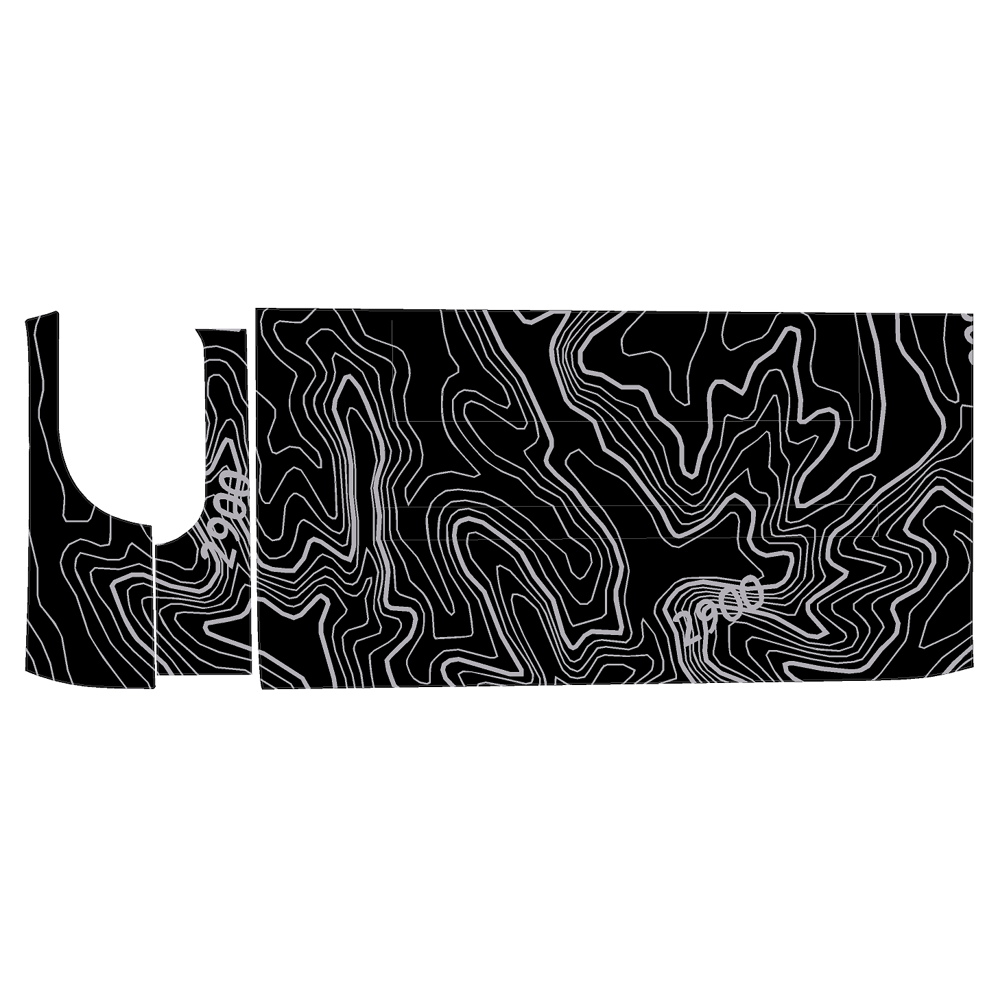 Topo 3 Piece Dash Kit (Printed Series) - 2021+ Bronco StickerFab