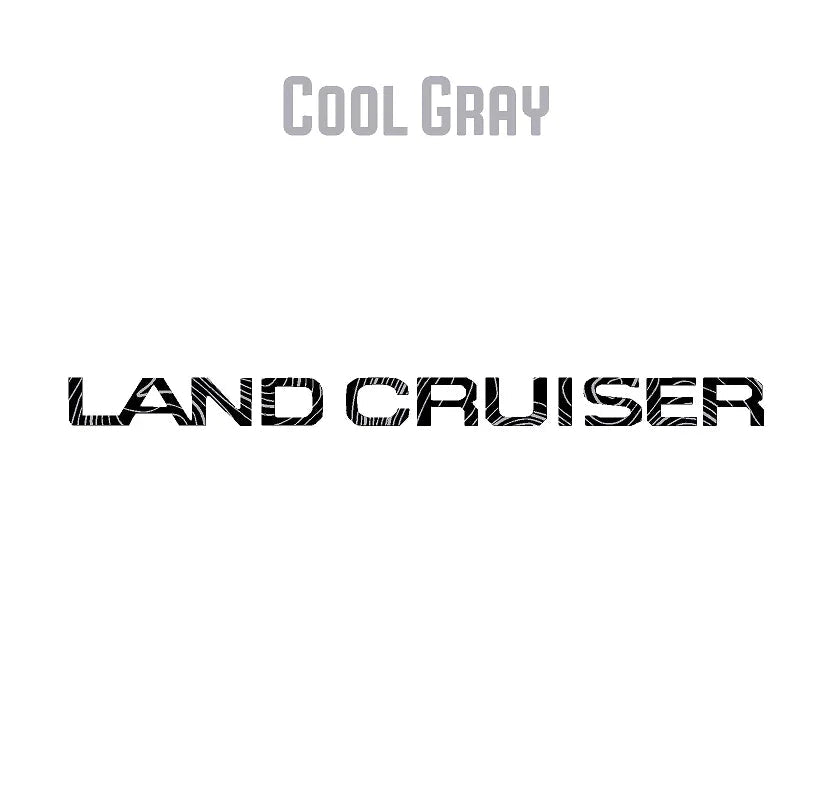 "Land Cruiser" Topographic Rear Tailgate Emblem Overlays - 2024+ Land Cruiser StickerFab