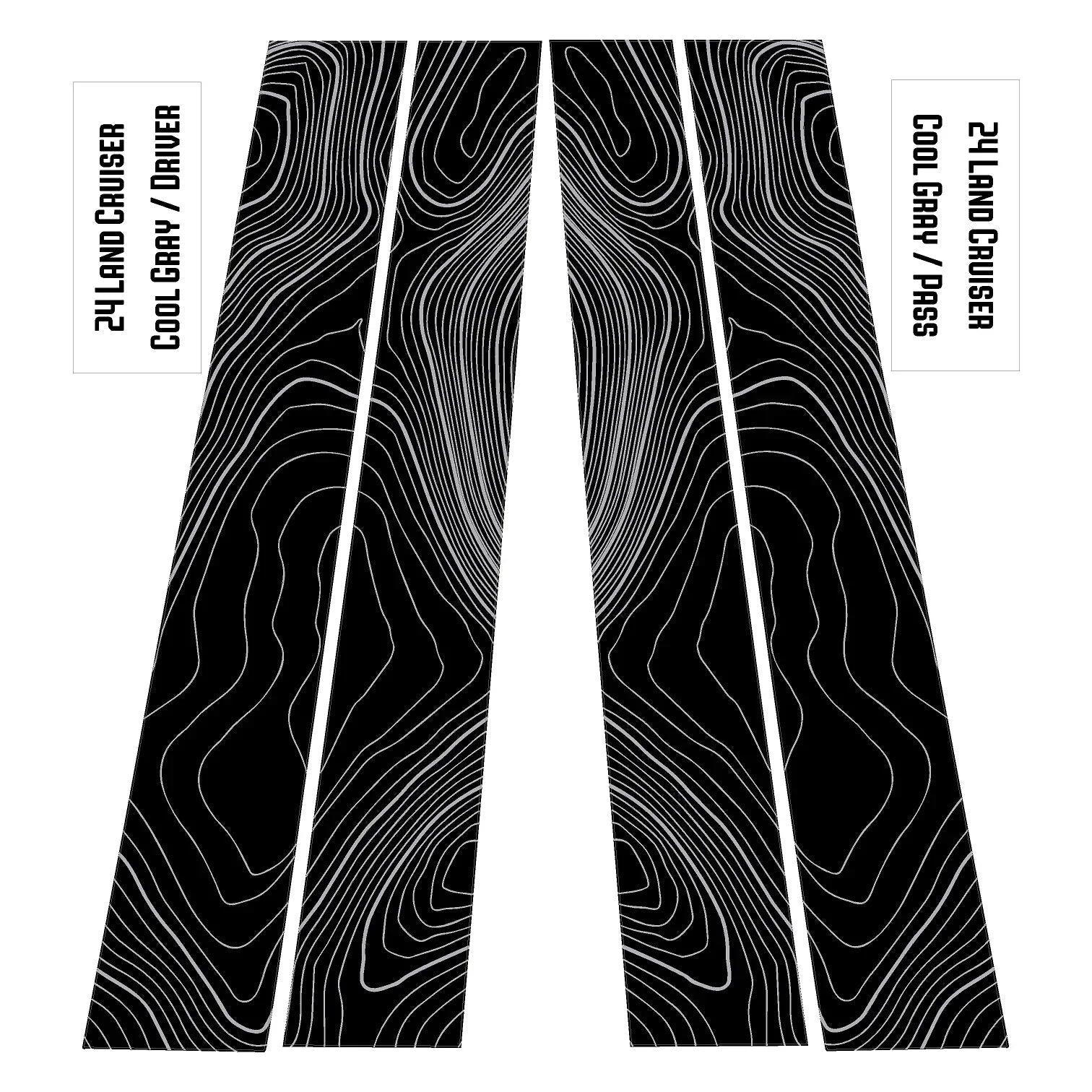 Topographic B Pillar Overlays - 2024+ Land Cruiser / GX 550 StickerFab