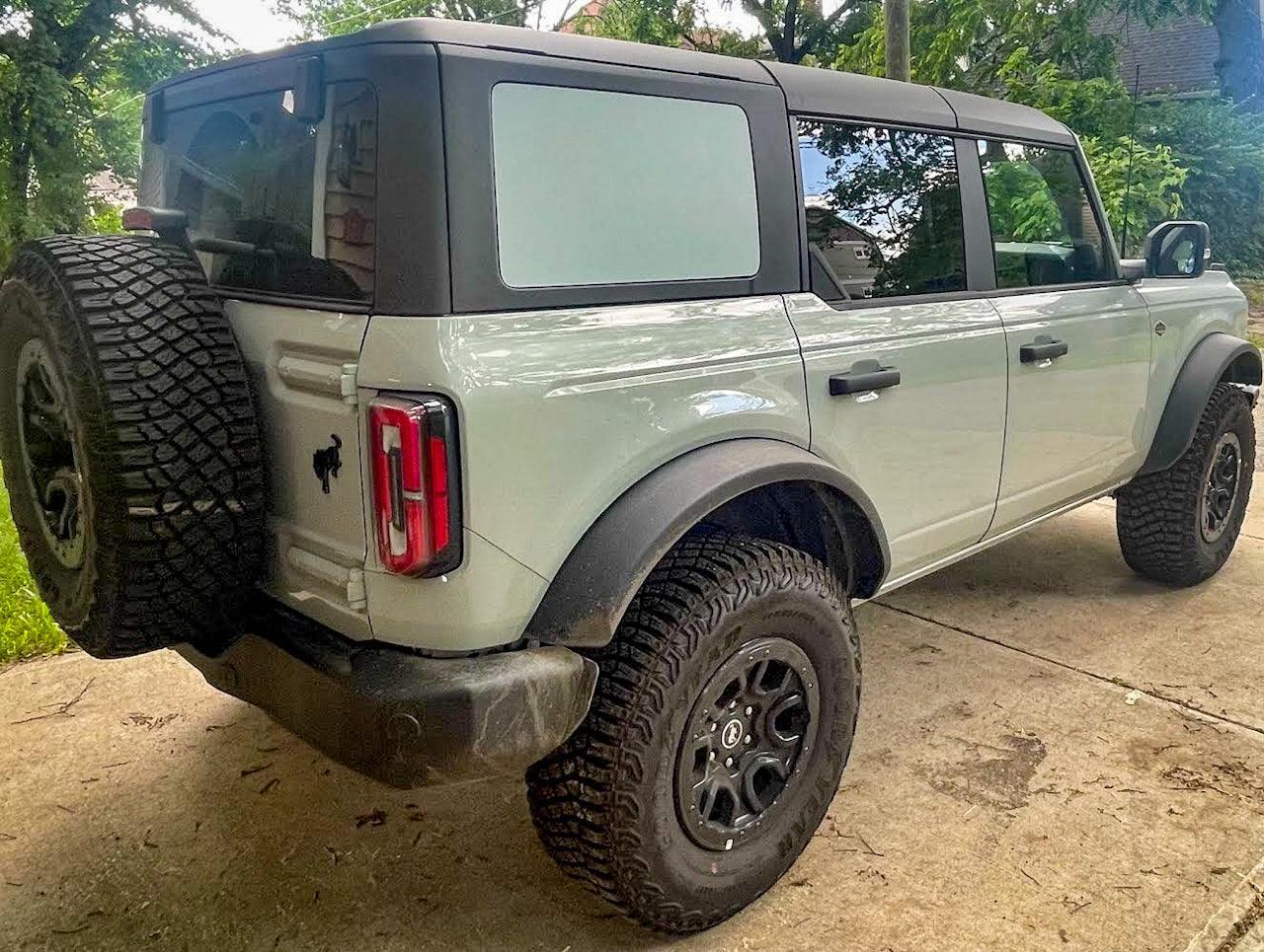 Stealth Paint Matched Side Window Overlays - 2021+ Bronco 4 Door StickerFab