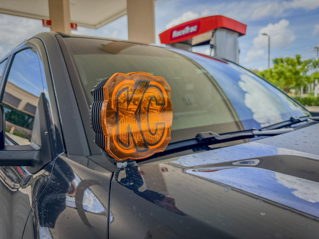 KC HiLITES Amber or Clear Cover Overlays - Universal StickerFab