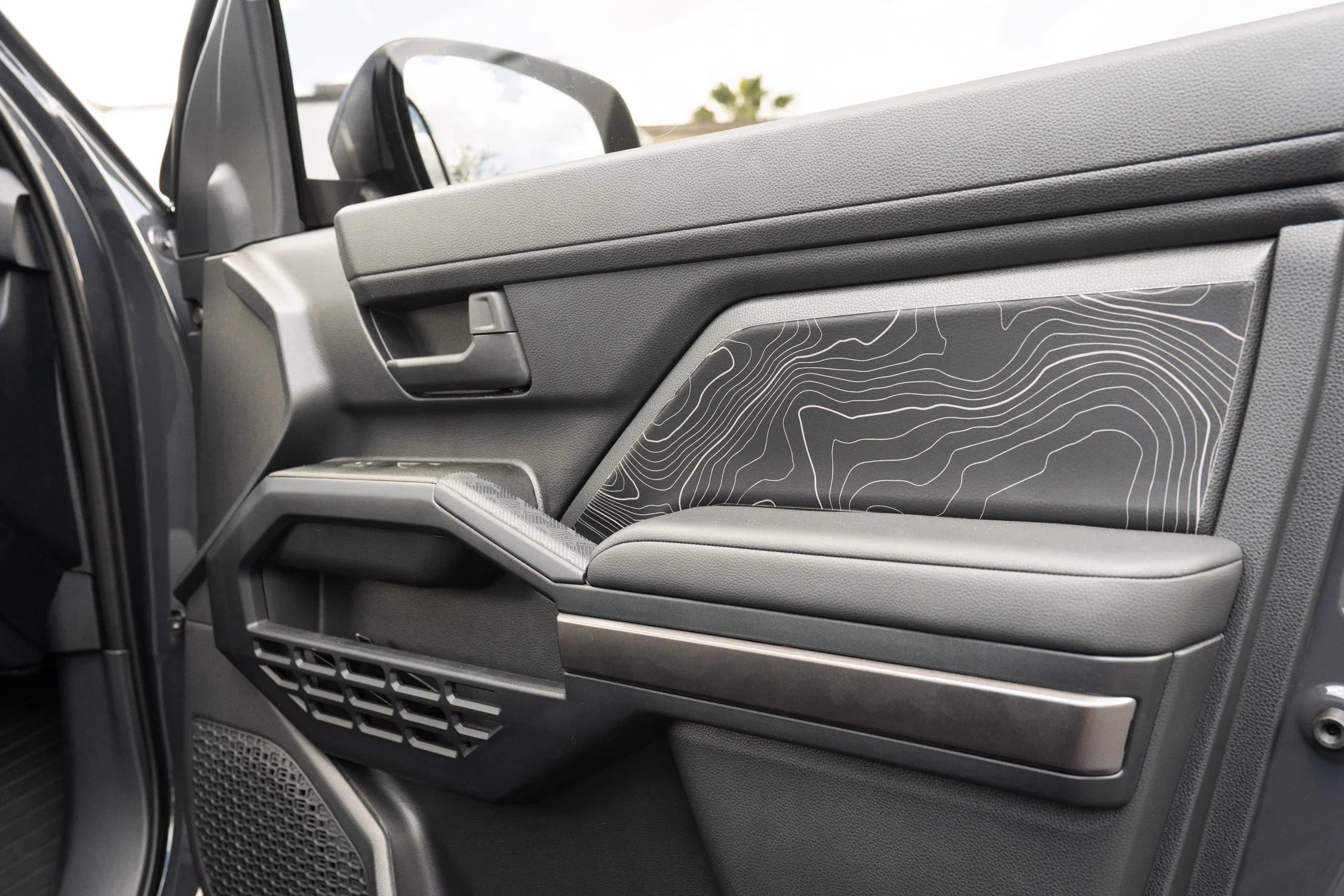 Topographic FRONT Door Armrest Panel Protection - 2024+ Tacoma / 2025+ 4Runner StickerFab