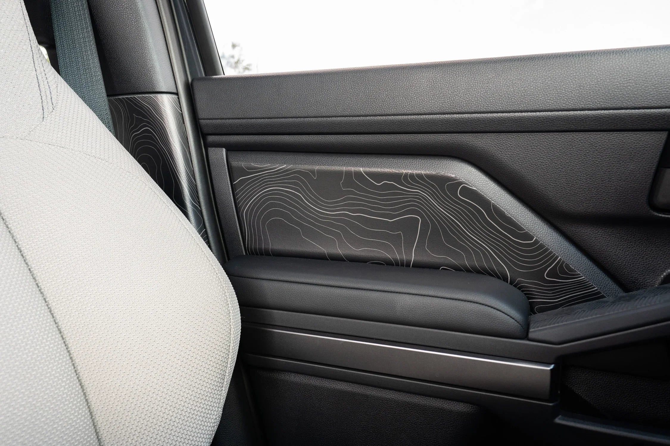 Topographic FRONT Door Armrest Panel Protection - 2024+ Tacoma / 2025+ 4Runner StickerFab