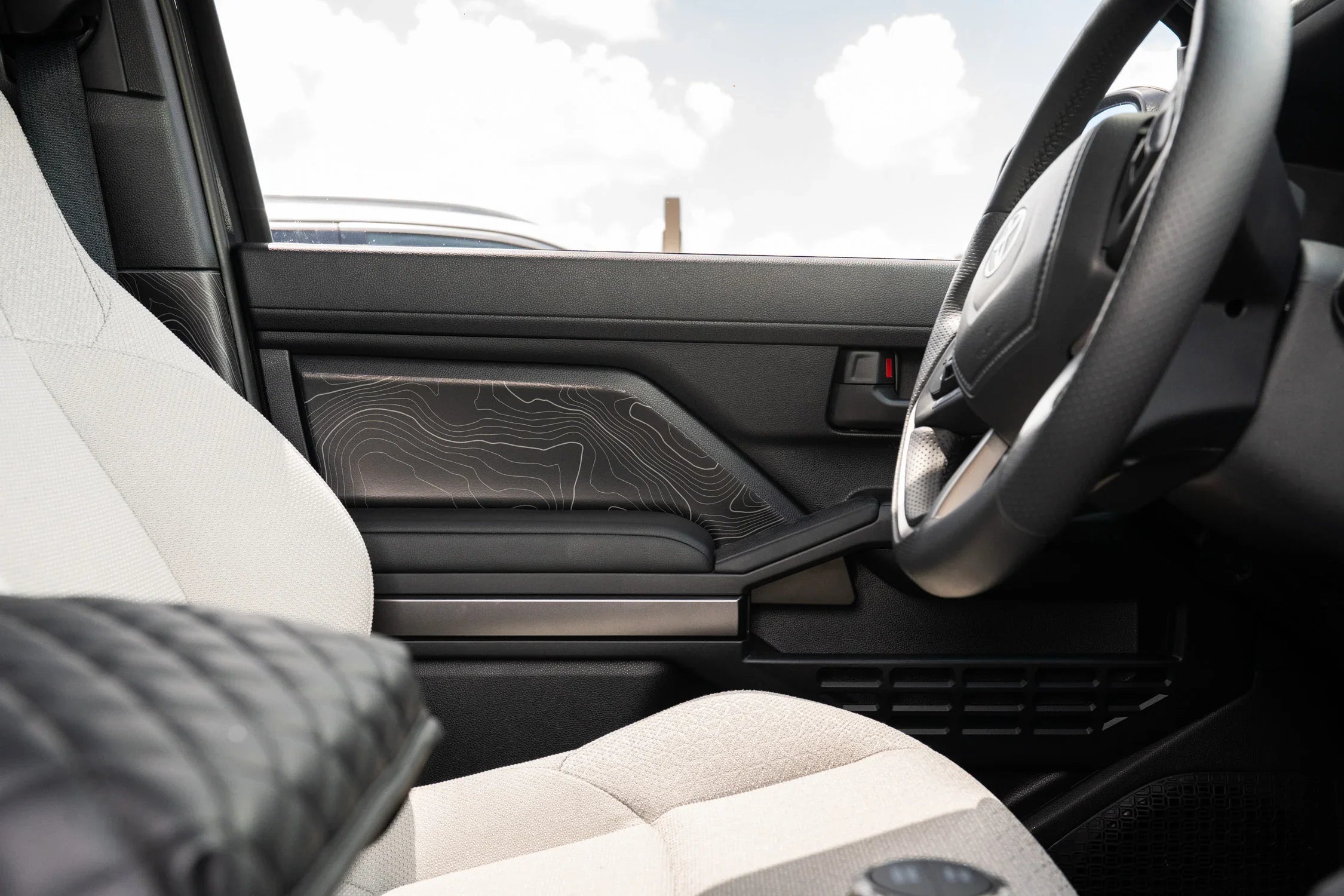 Topographic FRONT Door Armrest Panel Protection - 2024+ Tacoma / 2025+ 4Runner StickerFab