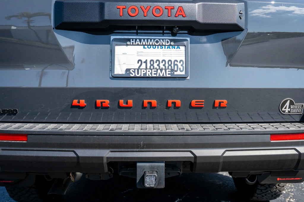 4RUNNER Rear Hatch Liftgate Emblem Overlays - 2025+ 4Runner StickerFab
