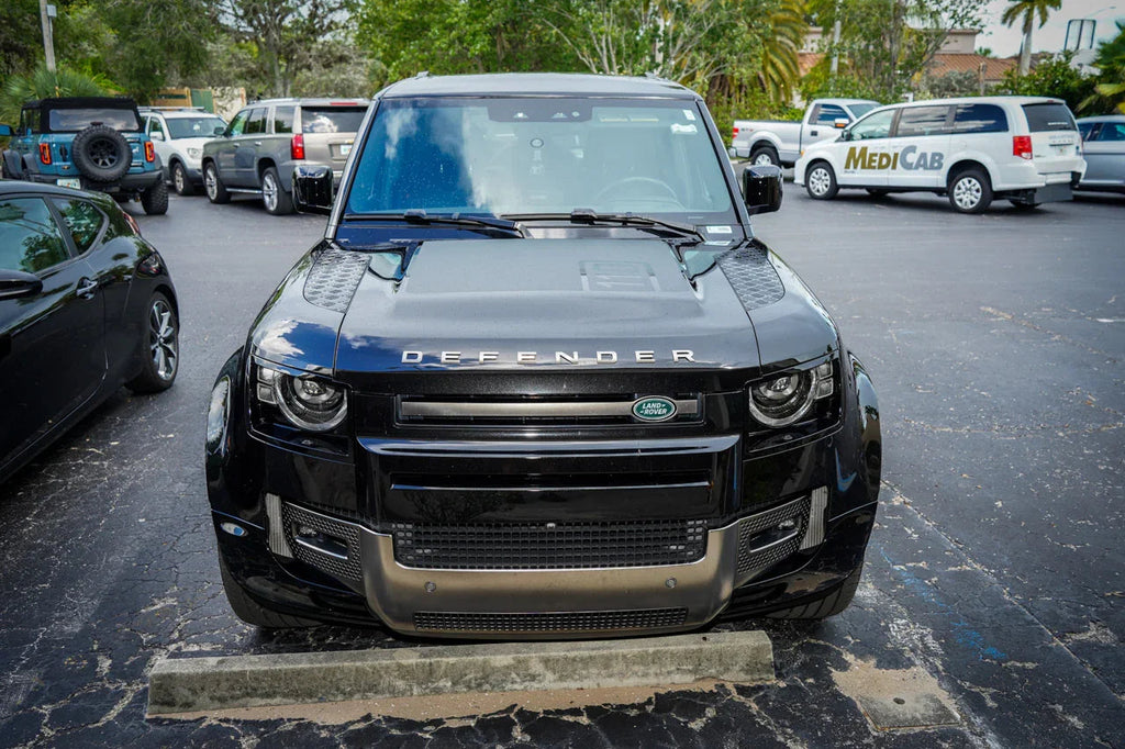 Defender 110 Hood / Bonnet Decal Overlay (Matte Black) - 2020+ Land Rover Defender 110 StickerFab