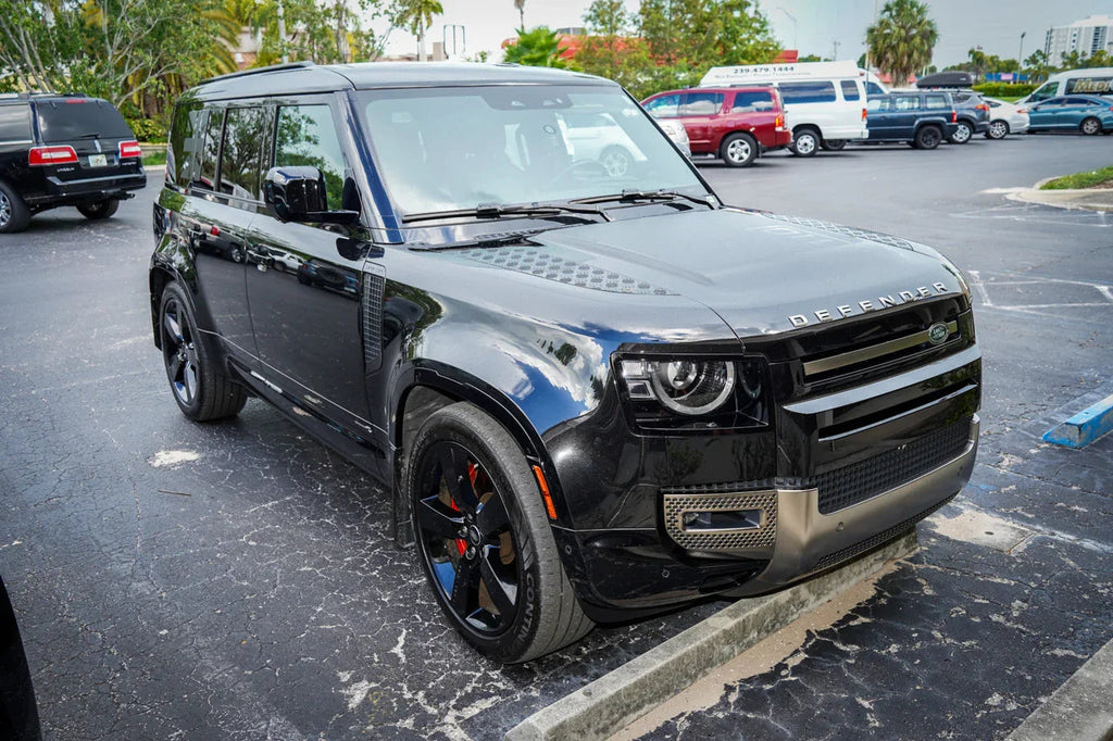 Defender 110 Hood / Bonnet Decal Overlay (Matte Black) - 2020+ Land Rover Defender 110 StickerFab