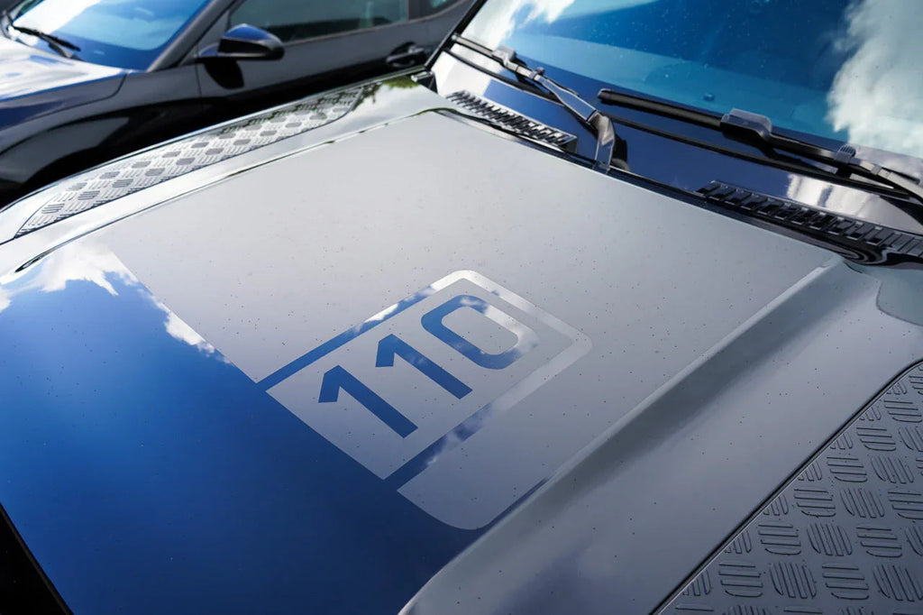 Defender 110 Hood / Bonnet Decal Overlay (Matte Black) - 2020+ Land Rover Defender 110 StickerFab