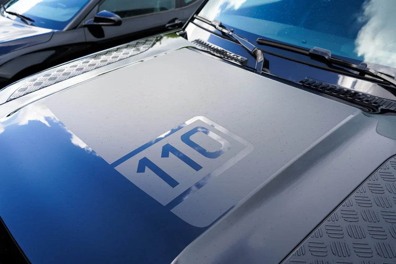 Defender 110 Hood / Bonnet Decal Overlay (Matte Black) - 2020+ Land Rover Defender 110 StickerFab