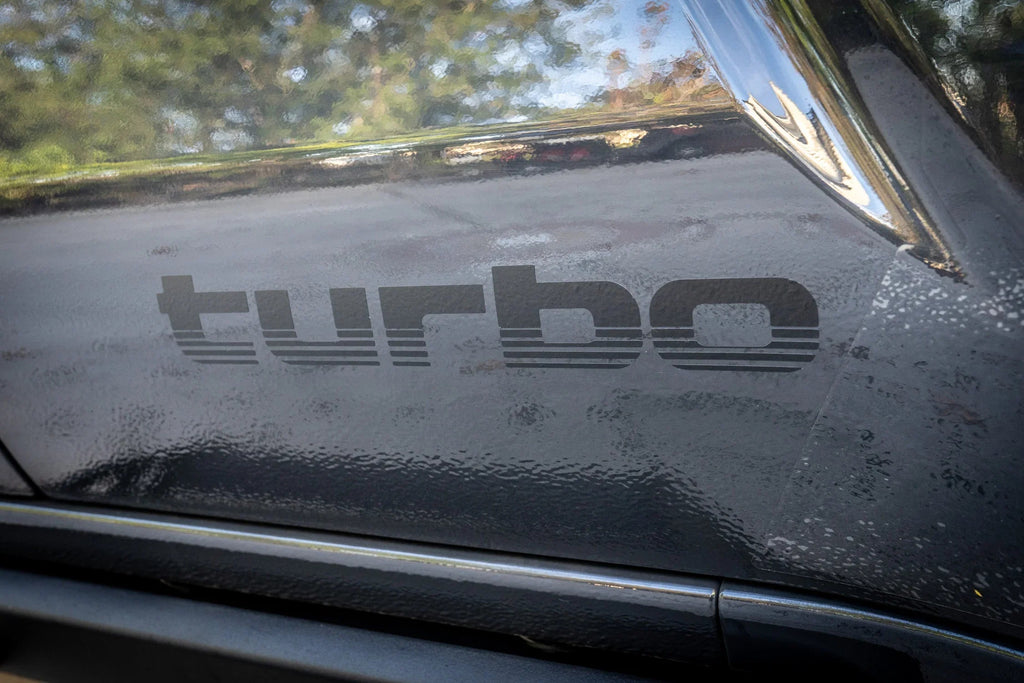Turbo Retro Style Graphic Fender Decals (Pair) - Universal StickerFab