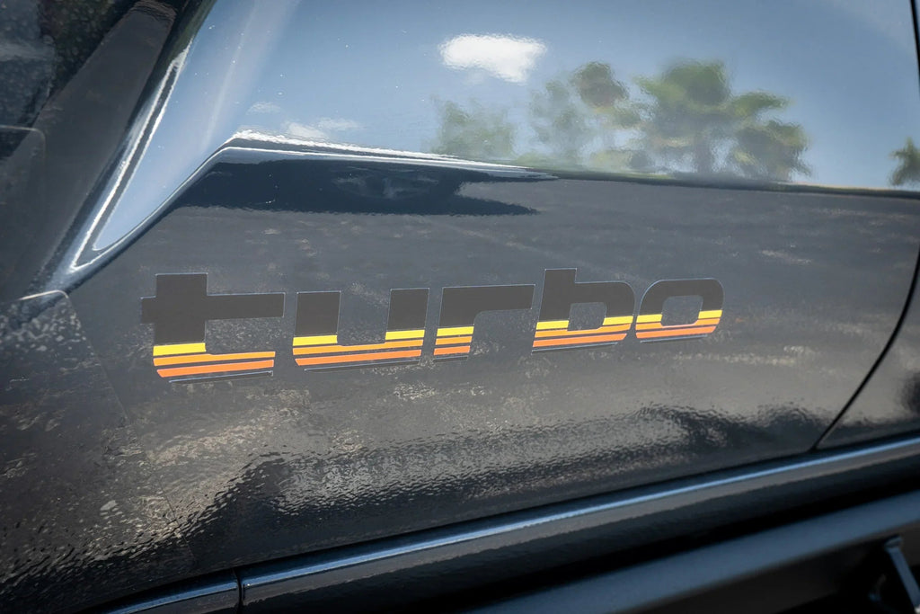 Turbo Retro Style Graphic Fender Decals (Pair) - Universal StickerFab