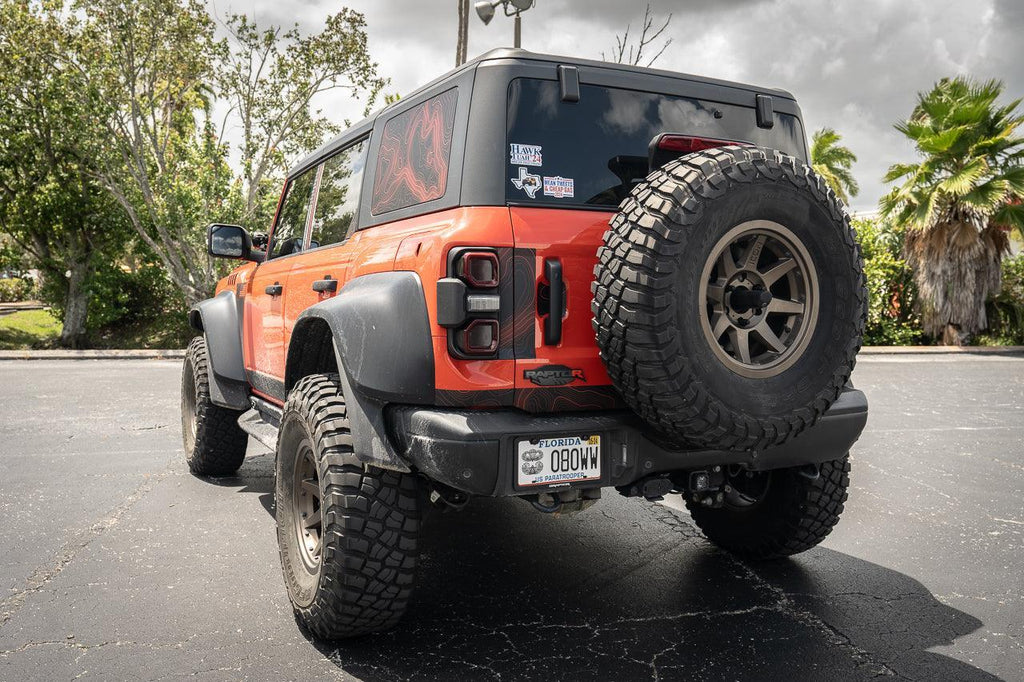 Safari Topo Middle Tailgate Overlays - 2021+ Bronco StickerFab