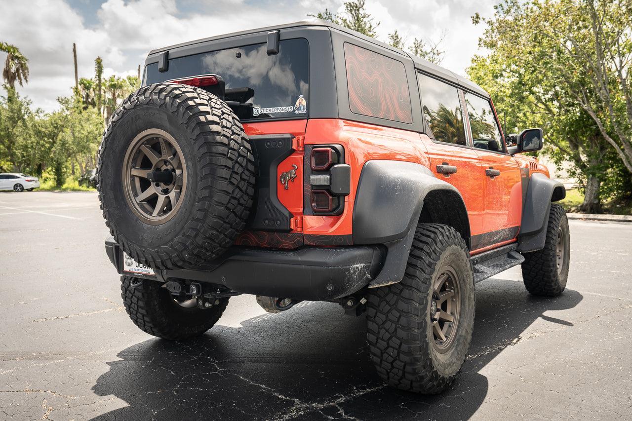 Safari Topo Middle Tailgate Overlays - 2021+ Bronco StickerFab