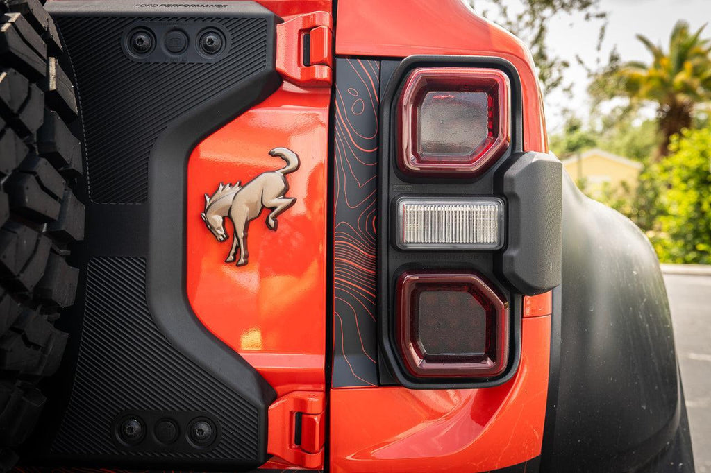 Safari Topo Middle Tailgate Overlays - 2021+ Bronco StickerFab