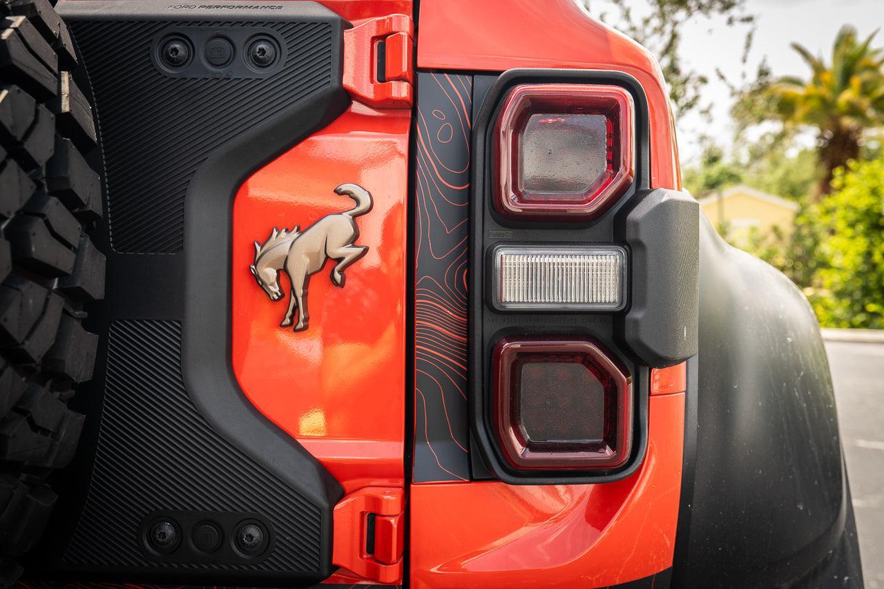 Safari Topo Middle Tailgate Overlays - 2021+ Bronco StickerFab