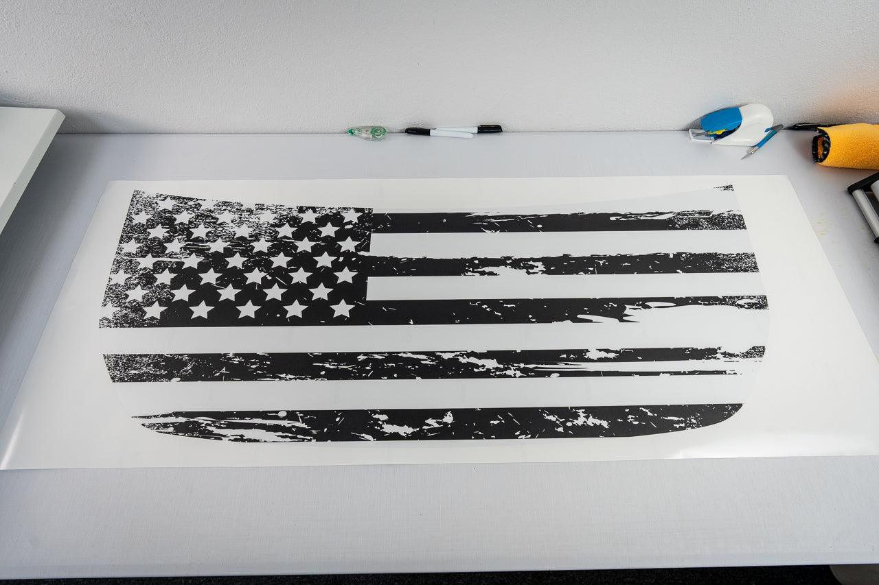 Stealth Clear American Flag Hood Overlay - 2021+ Bronco StickerFab