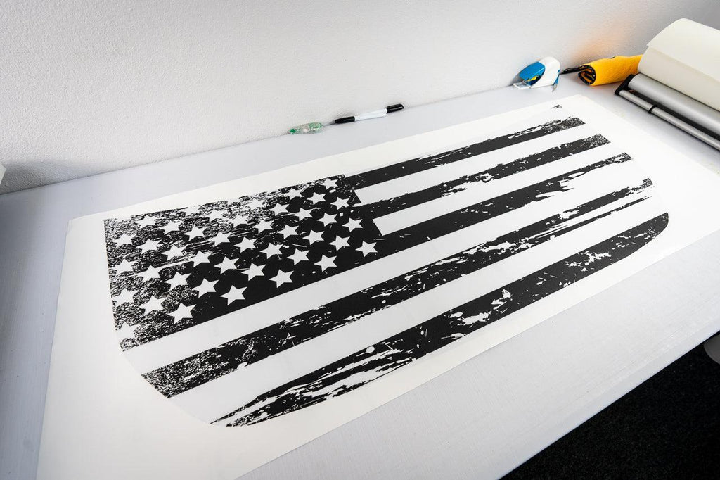 Stealth Clear American Flag Hood Overlay - 2021+ Bronco StickerFab