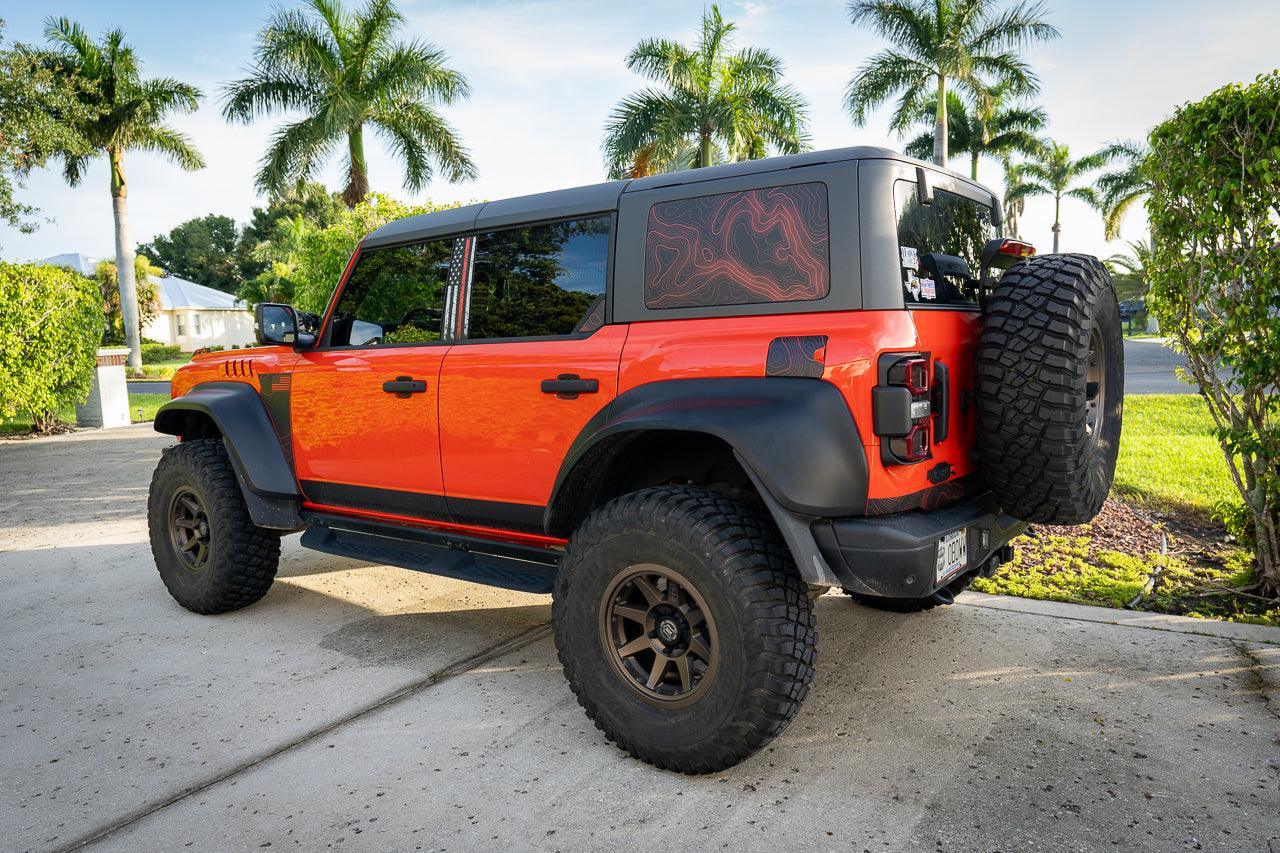 Printed Series Stealth Topo Fuel Door Overlay - 2021+ Bronco StickerFab