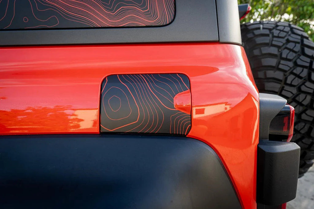 Printed Series Stealth Topo Fuel Door Overlay - 2021+ Bronco StickerFab