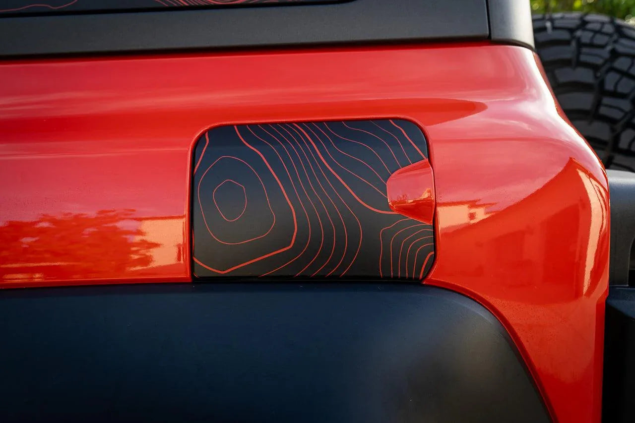 Printed Series Stealth Topo Fuel Door Overlay - 2021+ Bronco StickerFab