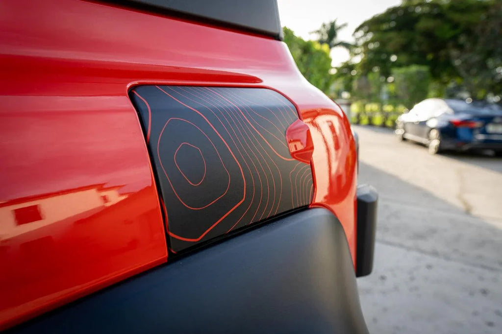 Printed Series Stealth Topo Fuel Door Overlay - 2021+ Bronco StickerFab