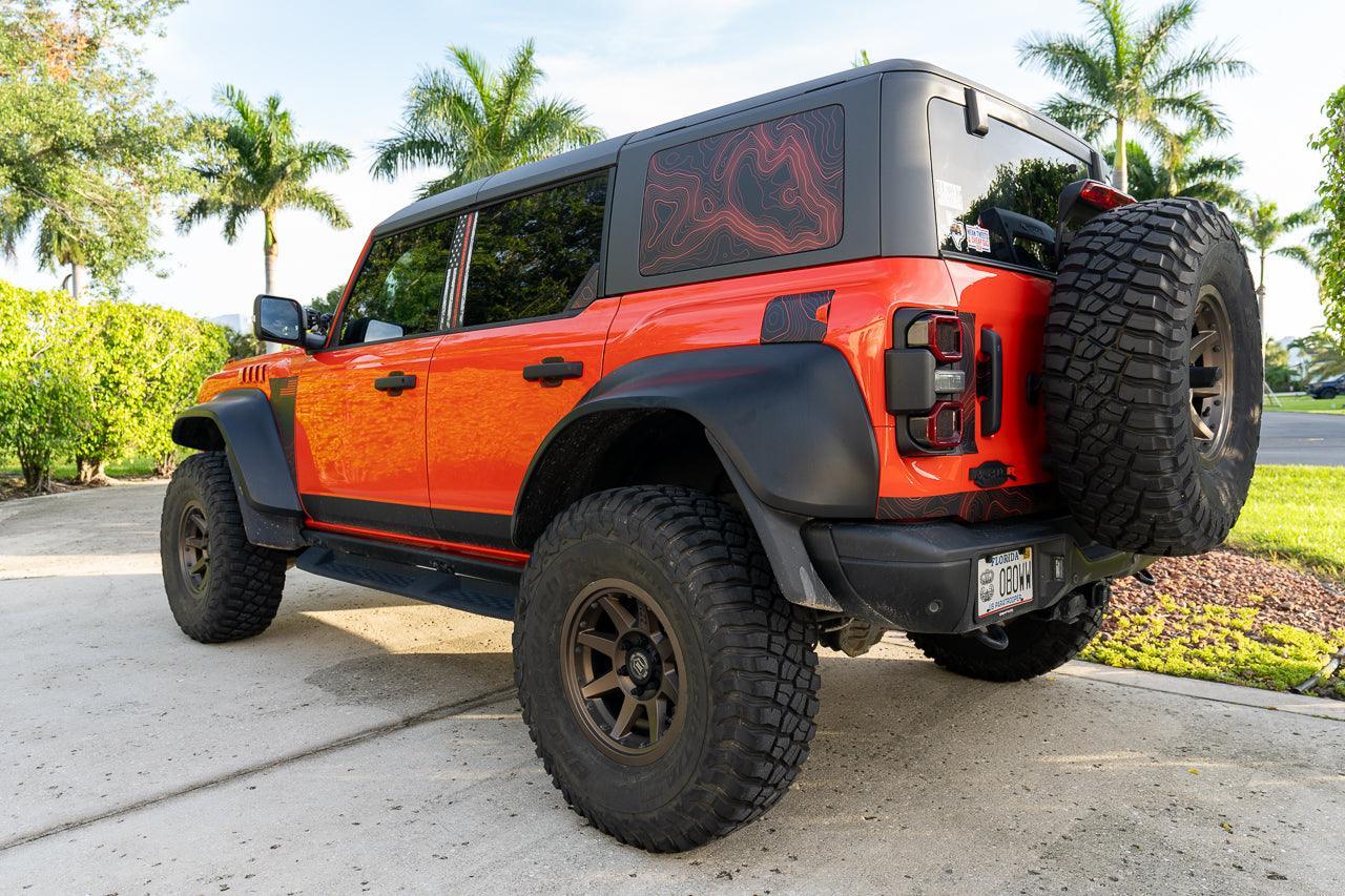 Printed Series Stealth Topo Fuel Door Overlay - 2021+ Bronco StickerFab