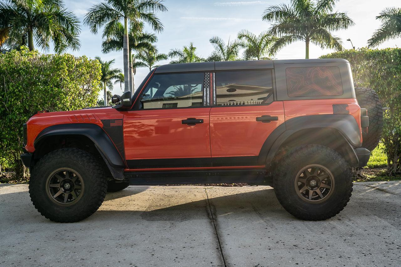 Printed Series Stealth Topo Fuel Door Overlay - 2021+ Bronco StickerFab