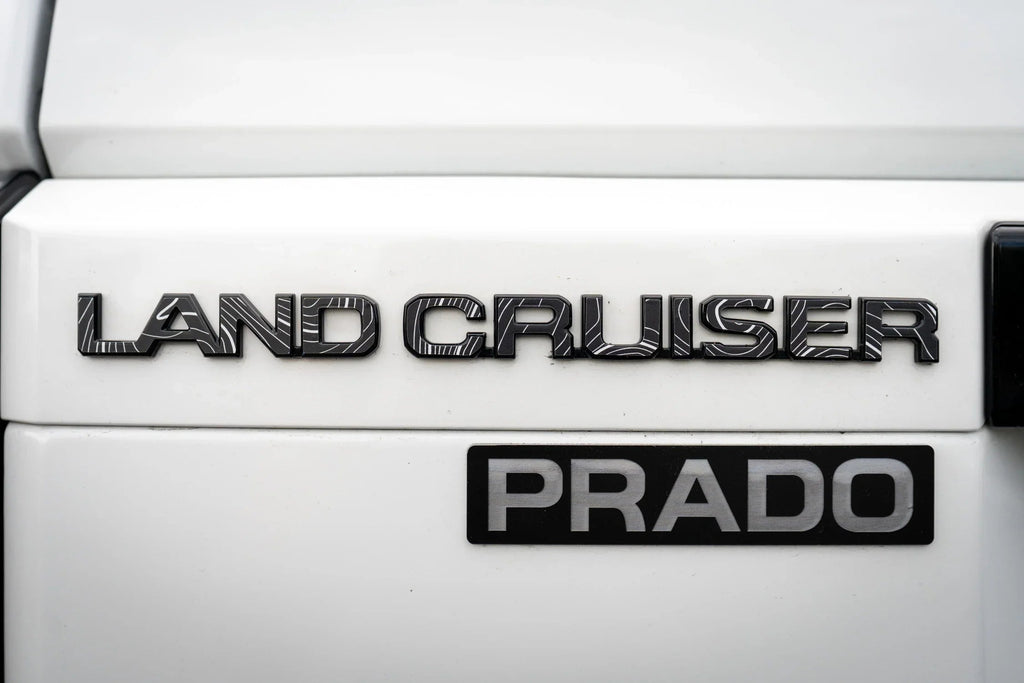"Land Cruiser" Topographic Rear Tailgate Emblem Overlays - 2024+ Land Cruiser StickerFab
