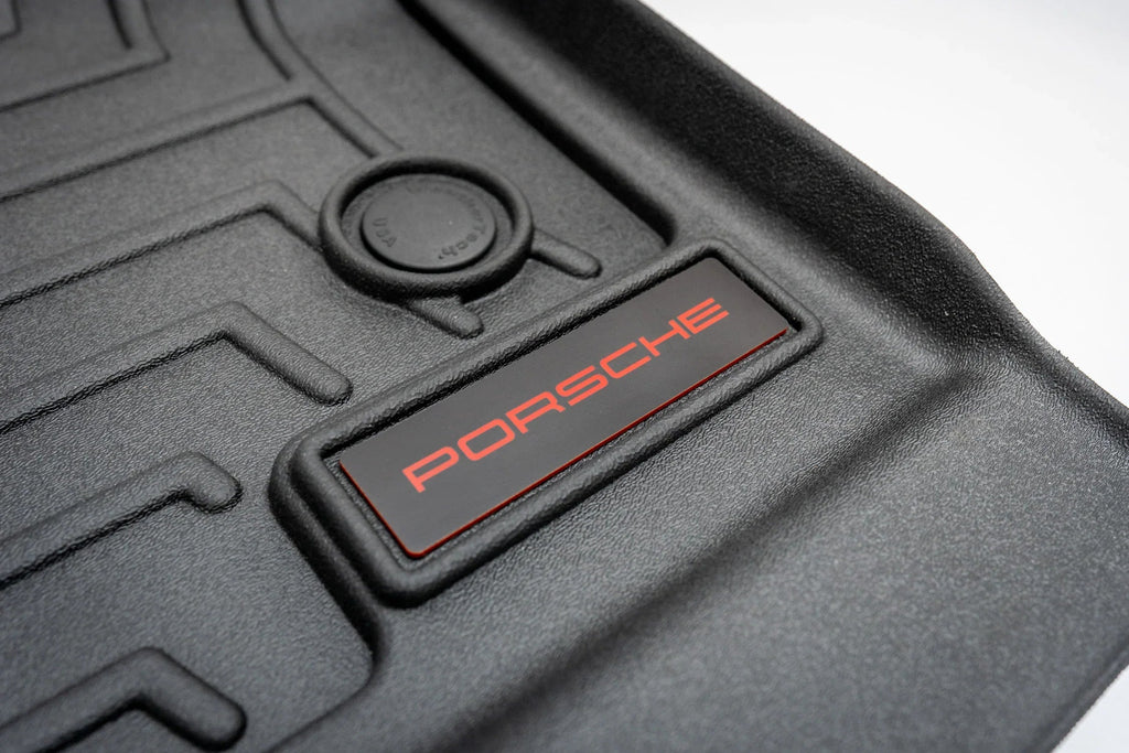 Porsche Logo Emblem for Weathertech All Weather Floor Mats (Single) - Porsche 911 Cayman Cayenne Boxter Macan Taycan StickerFab