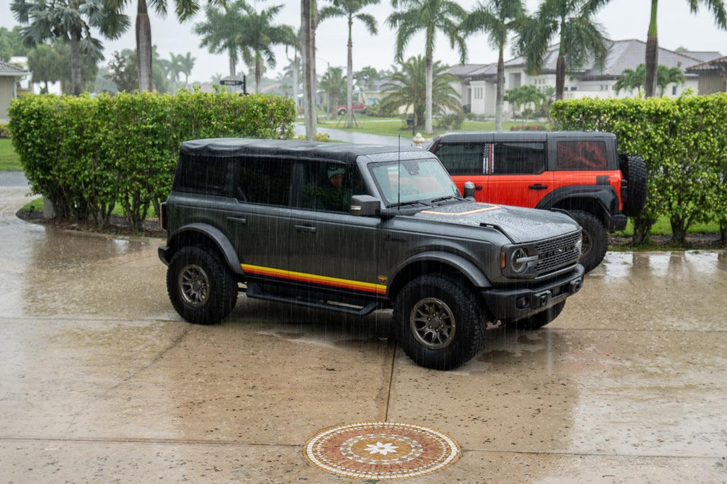 Badlands 5 Bar Retro Stripe Package (Hood, Lower Door Protection, Door Sills) - 2021+ Bronco StickerFab
