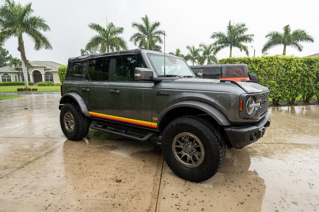 Badlands 5 Bar Retro Stripe Package (Hood, Lower Door Protection, Door Sills) - 2021+ Bronco StickerFab