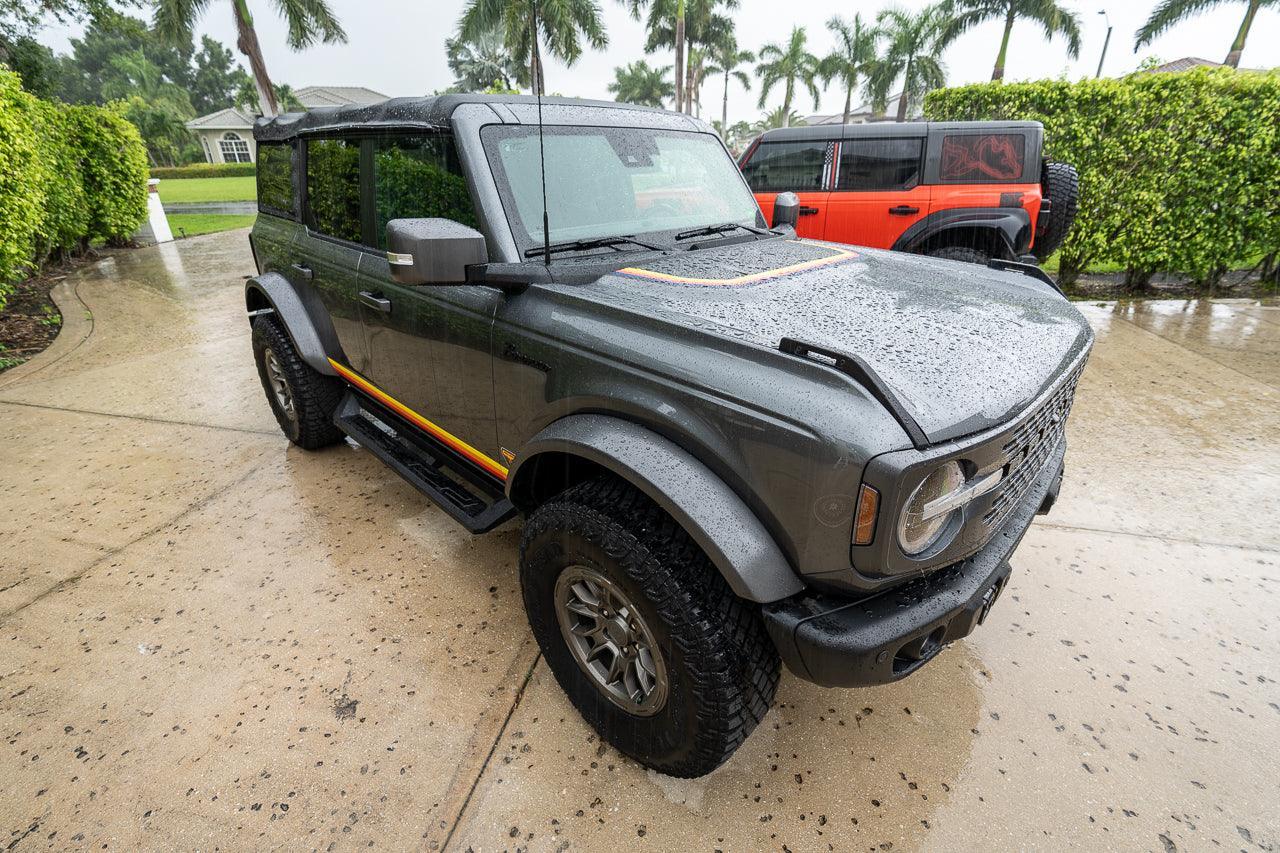 Badlands 5 Bar Retro Stripe Package (Hood, Lower Door Protection, Door Sills) - 2021+ Bronco StickerFab