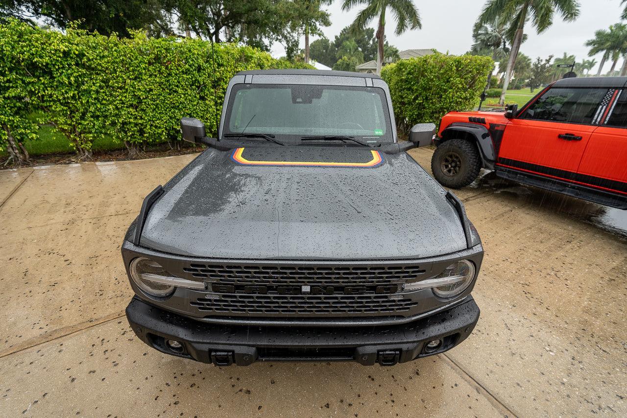 Badlands 5 Bar Retro Stripe Package (Hood, Lower Door Protection, Door Sills) - 2021+ Bronco StickerFab