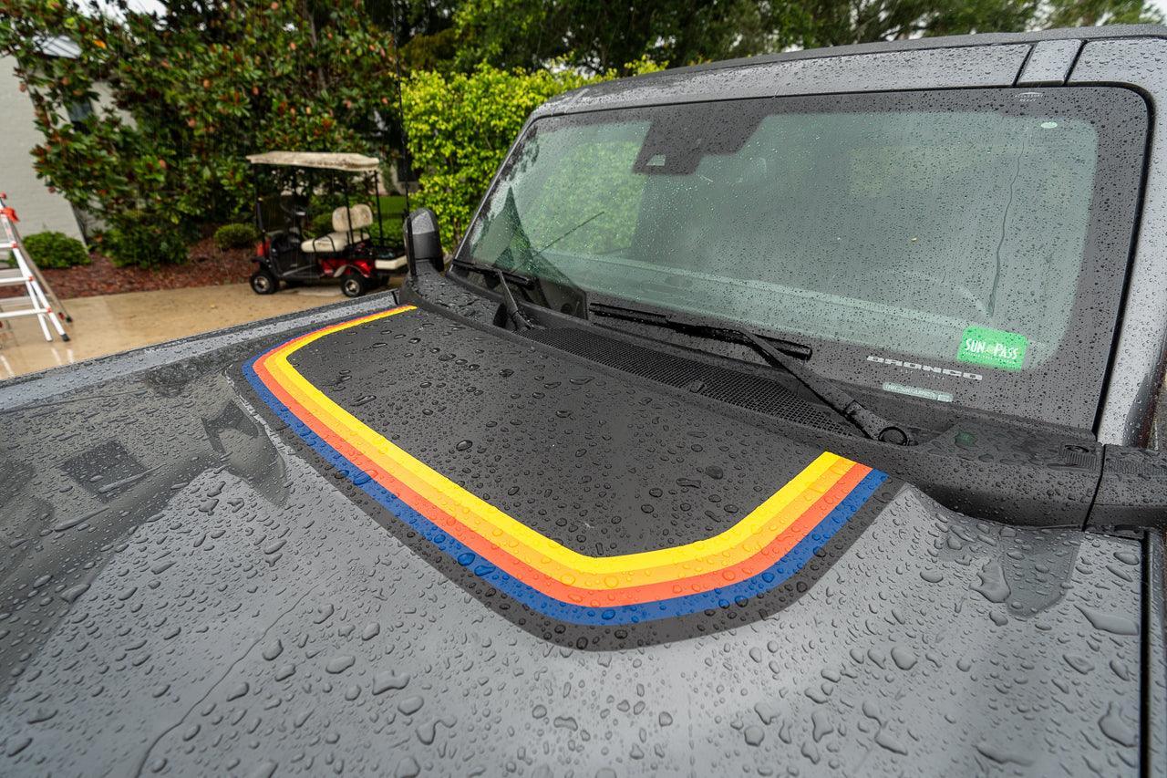 Badlands 5 Bar Retro Stripe Package (Hood, Lower Door Protection, Door Sills) - 2021+ Bronco StickerFab