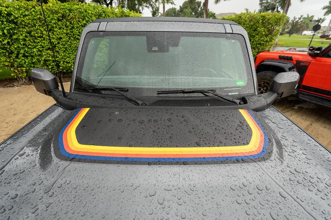 Badlands 5 Bar Retro Stripe Package (Hood, Lower Door Protection, Door Sills) - 2021+ Bronco StickerFab