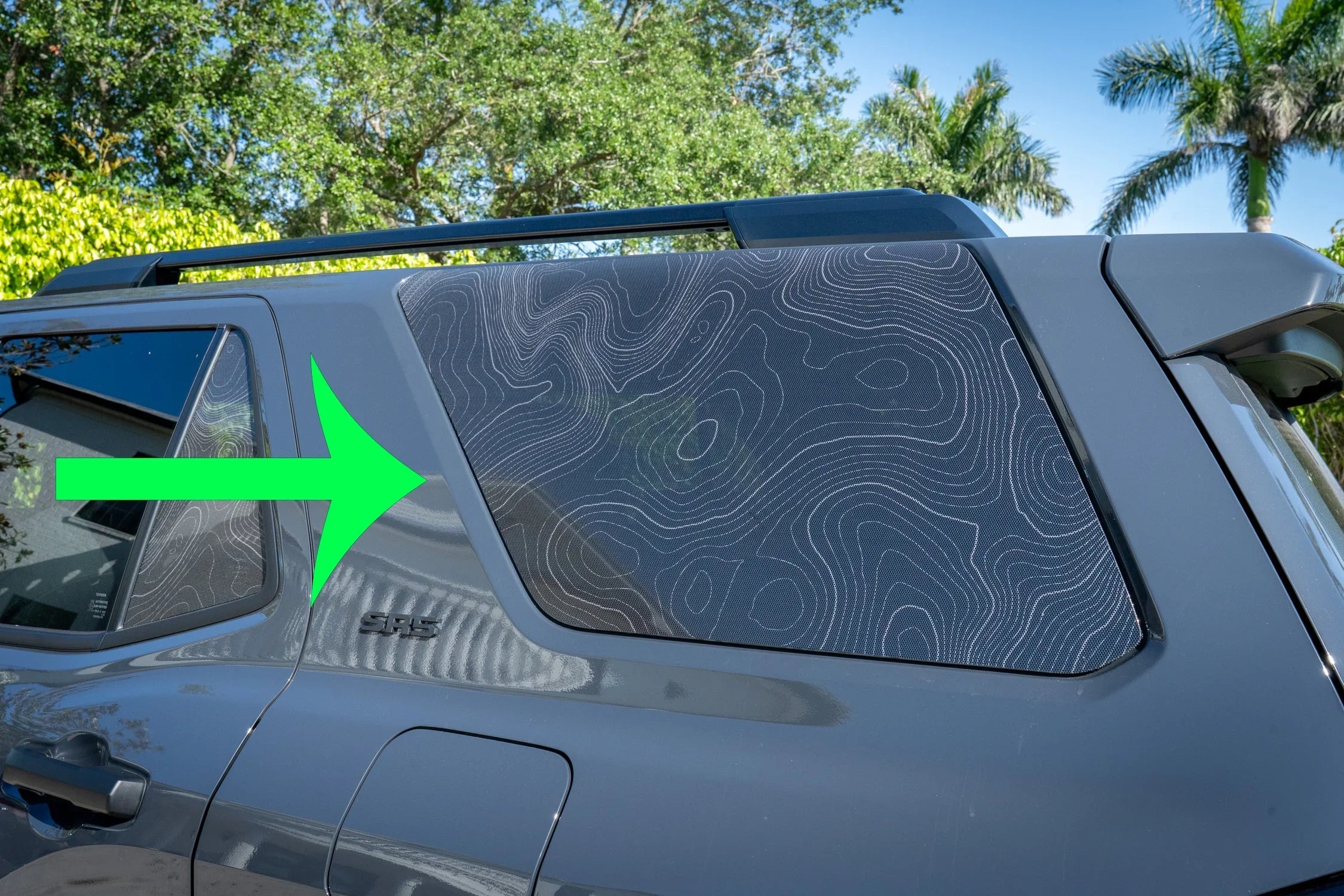 Topographic Rear Window Map Overlays V3 (Perforated) - 2025+ 4Runner StickerFab